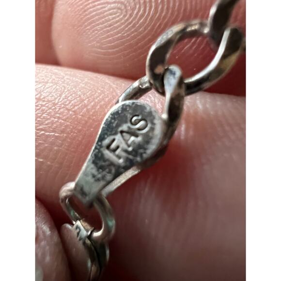 10” Sterling Silver 925 Italy Figaro Anklet – 3mm Chain – Unisex Vintage - Picture 3 of 12